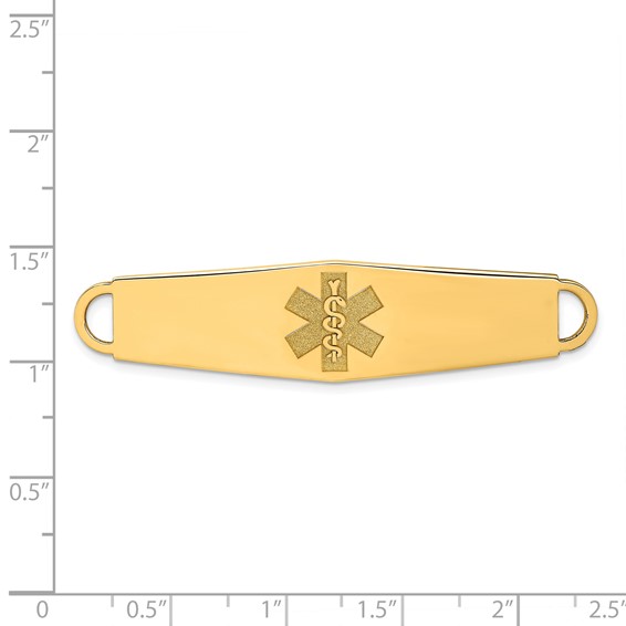 14k 60x13mm Non-enameled Oval Shape Medical ID Plate
