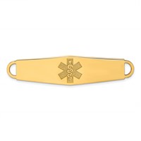 14K Yellow Gold 60x 13mm Non-enameled Oval Shape Medical ID Plate view 1