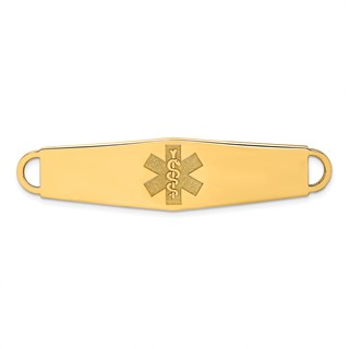 14k 60x13mm Non-enameled Oval Shape Medical ID Plate