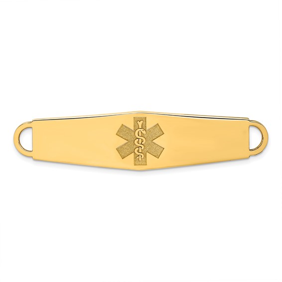 14k 60x13mm Non-enameled Oval Shape Medical ID Plate
