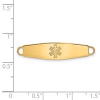 14K Yellow Gold 34x8mm Non-enameled Oval Shape Medical ID Plate view 3