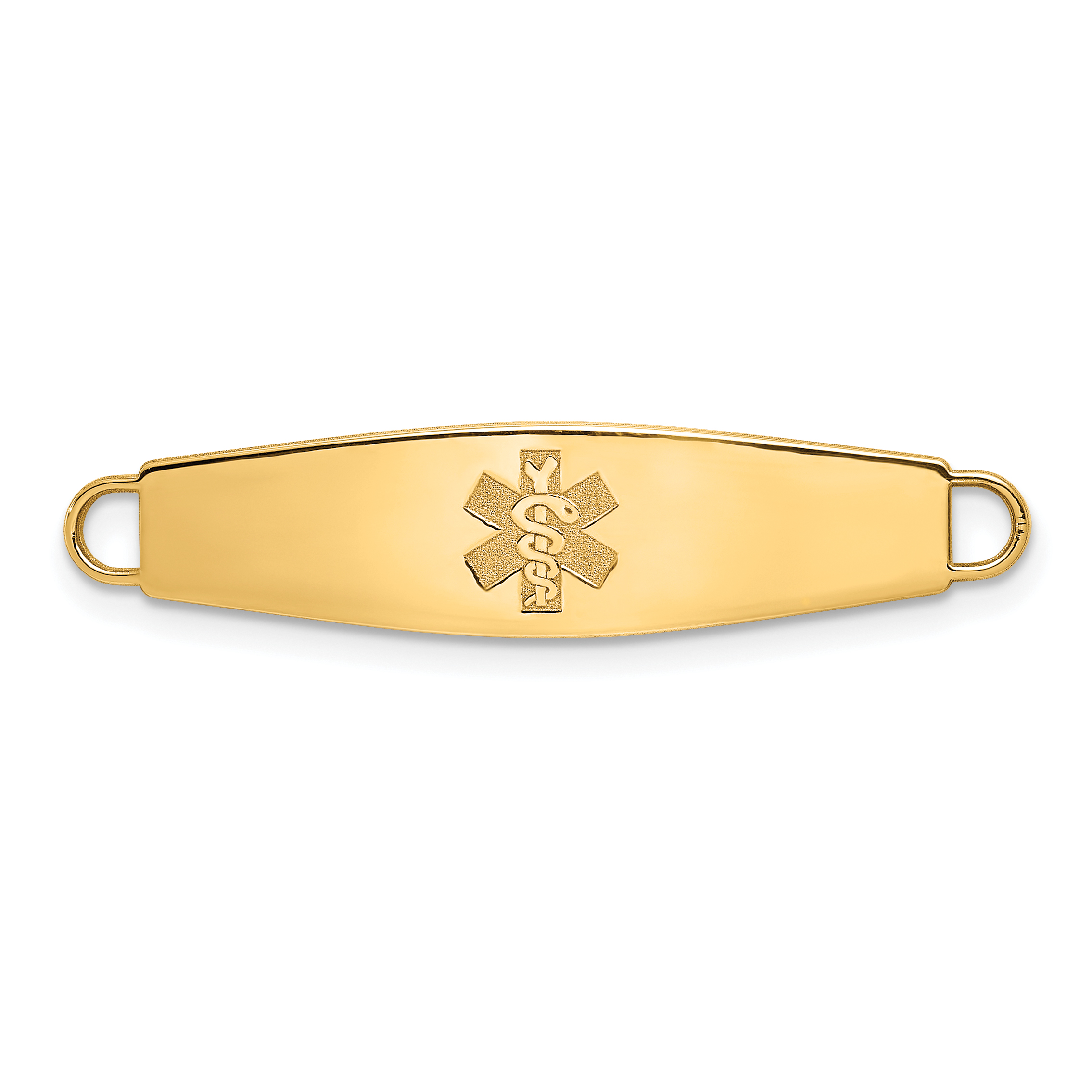 14k 34x8mm Non-enameled Oval Shape Medical ID Plate (XM38N)