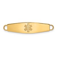 14K Yellow Gold 34x8mm Non-enameled Oval Shape Medical ID Plate view 1