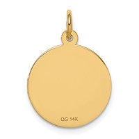 14K 16mm Yellow Gold Round Non-enameled Medical Jewelry Pendant view 4