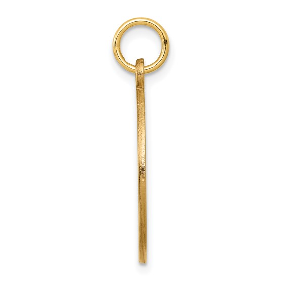 14k 19mm Round Red Enameled Medical Jewelry Pendant