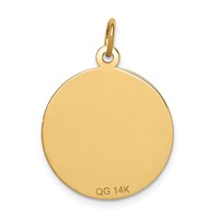 14K 19mm Yellow Gold Round Non-enameled Medical Jewelry Pendant view 4
