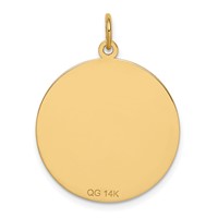 14K 22mm Yellow Gold Round Non-enameled Medical Jewelry Pendant view 4