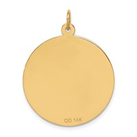 14K 25mm Yellow Gold Round Non-enameled Medical Jewelry Pendant view 4
