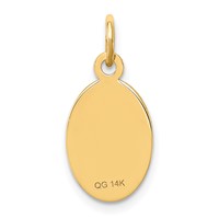 14K Yellow Gold 16x 9.5mm Oval Non-enameled Medical Jewelry Pendant view 4