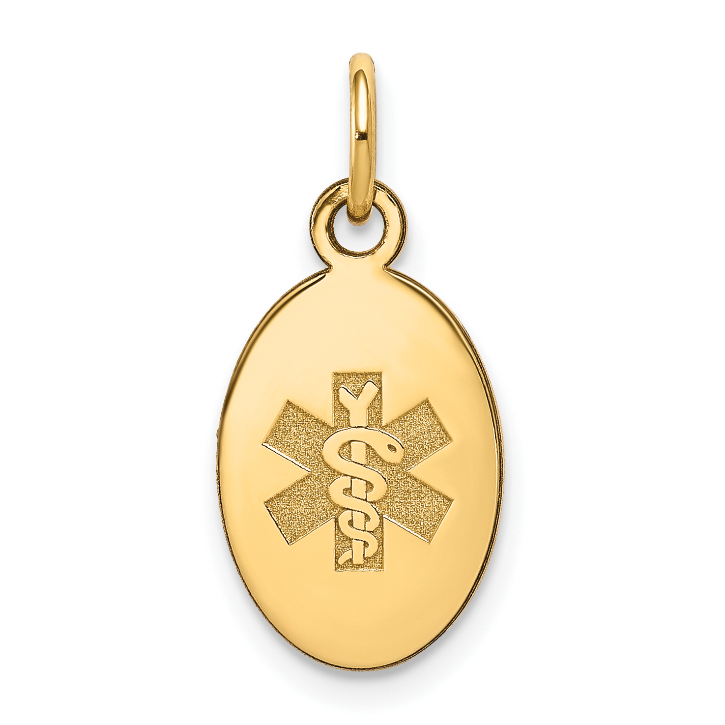 14k 16x9.5mm Oval Non-enameled Medical Jewelry Pendant (XM413N)