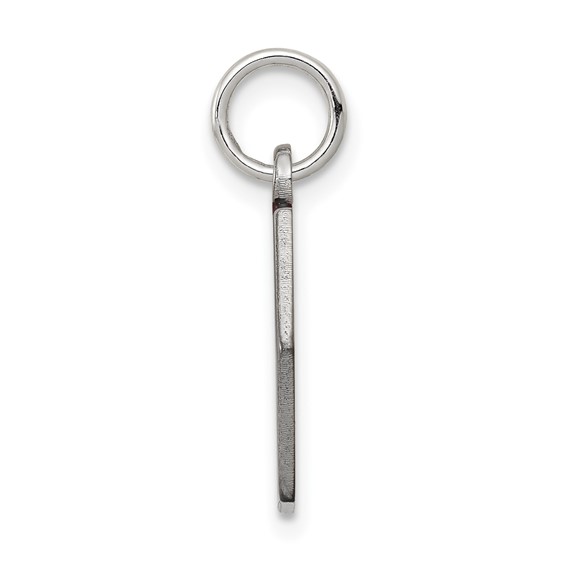 14k White Gold 15mm Hexagon Red Enameled Medical Jewelry Pendant