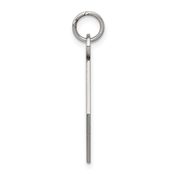 14k White Gold 22.5mm Hexagon Red Enameled Medical Jewelry Pendant