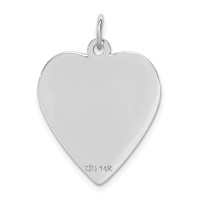 14K White Gold 19mm Heart-Shaped Red Enameled Medical Jewelry Pendant view 4