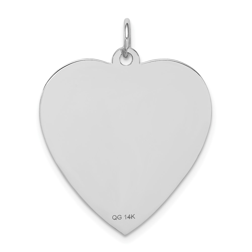 14k White Gold 24mm Heart-Shaped Red Enameled Medical Jewelry Pendant (XM466)