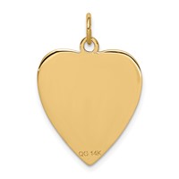 14K 19mm Yellow Gold Heart-Shaped Red Enameled Medical Jewelry Pendant view 4