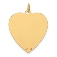 14K 24mm Yellow Gold Heart-Shaped Red Enameled Medical Jewelry Pendant view 4