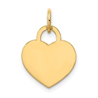 14K Plain .013 Gauge Engravable Heart 15x12mm Disc Charm view 3