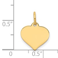 14K Plain .027 Gauge Engraveable Heart 14x12mm Disc Charm view 2