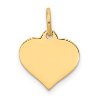 14K Plain .027 Gauge Engraveable Heart 14x12mm Disc Charm view 1