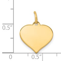 14K Plain .009 Gauge Engraveable Heart 15x14mm Disc Charm view 2