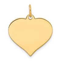 14K Plain .013 Gauge Engraveable Heart 19x18mm Disc Charm view 1