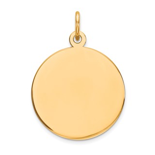 10K  Plain .027 Gauge 16.75x16.75mm Circular Engravable Disc Charm