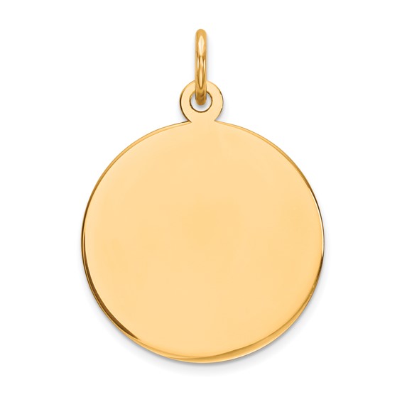 10K  Plain .027 Gauge 16.75x16.75mm Circular Engravable Disc Charm