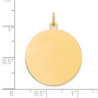 14K Plain .018 Gauge Round Engravable 21mm Disc Charm view 2