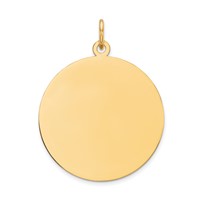 14K Plain .018 Gauge Round Engravable 21mm Disc Charm view 1