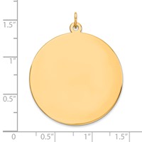 14K Plain .035 Gauge Round Engravable 32mm Disc Charm view 2