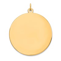 14K Plain .035 Gauge Round Engravable 32mm Disc Charm view 1