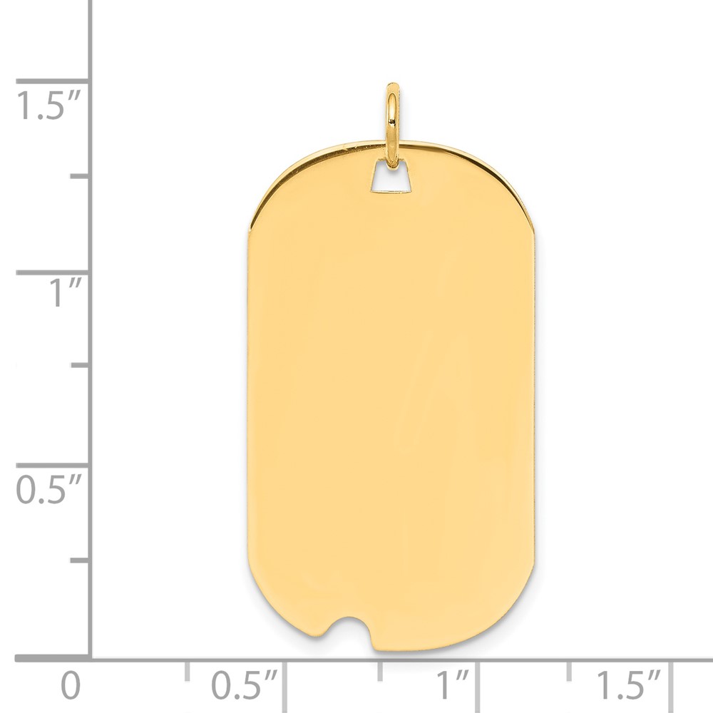 14k Plain .013 Gauge Engravable Dog Tag w/Notch Disc Charm (XM541/13)