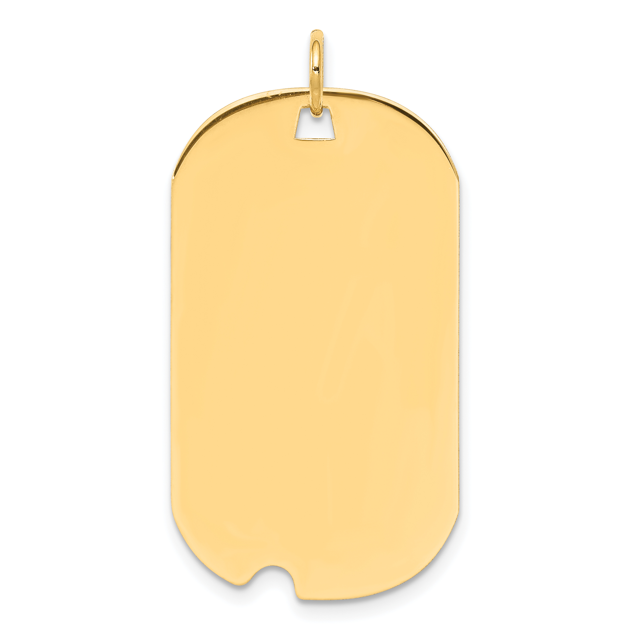 14k Plain .013 Gauge Engravable Dog Tag w/Notch Disc Charm (XM541/13)