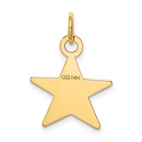 14K Yellow Gold Plain .009 Gauge Engravable Star 17x15mm Disc Charm view 3