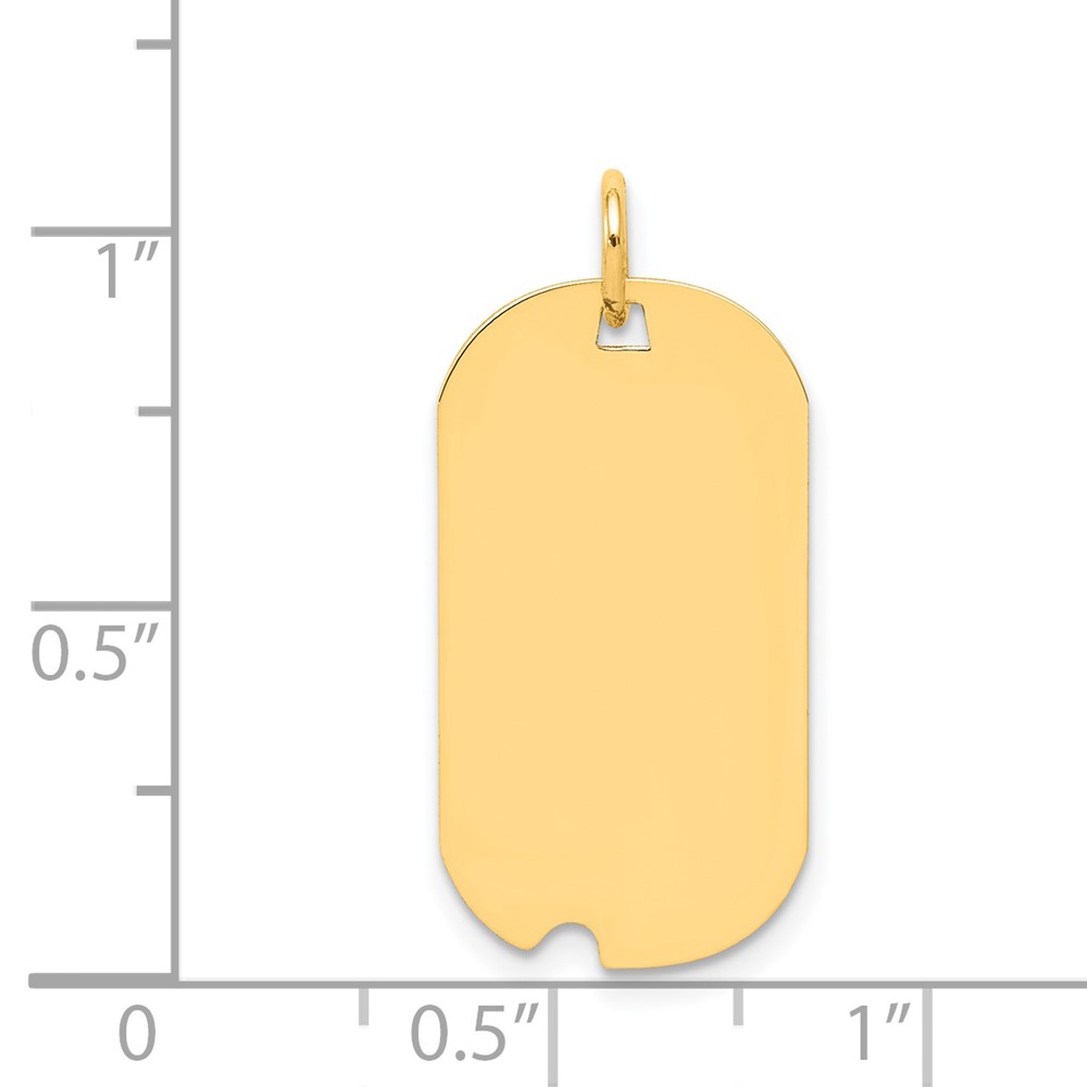14k Plain .035 Gauge Engravable Dog Tag w/Notch Disc Charm (XM546/35)