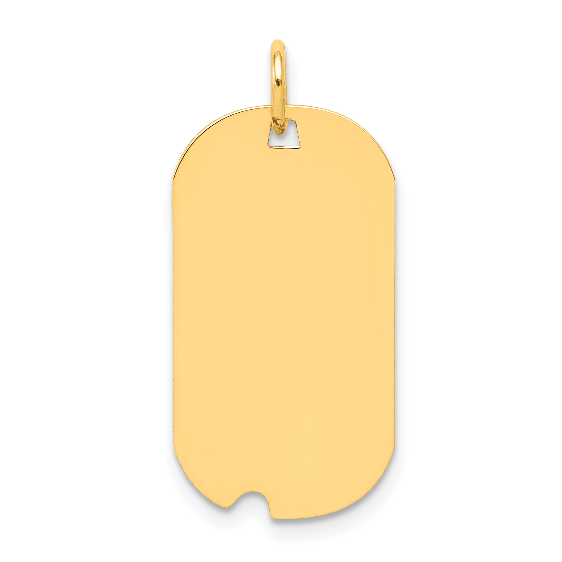 14k Plain .035 Gauge Engravable Dog Tag w/Notch Disc Charm (XM546/35)