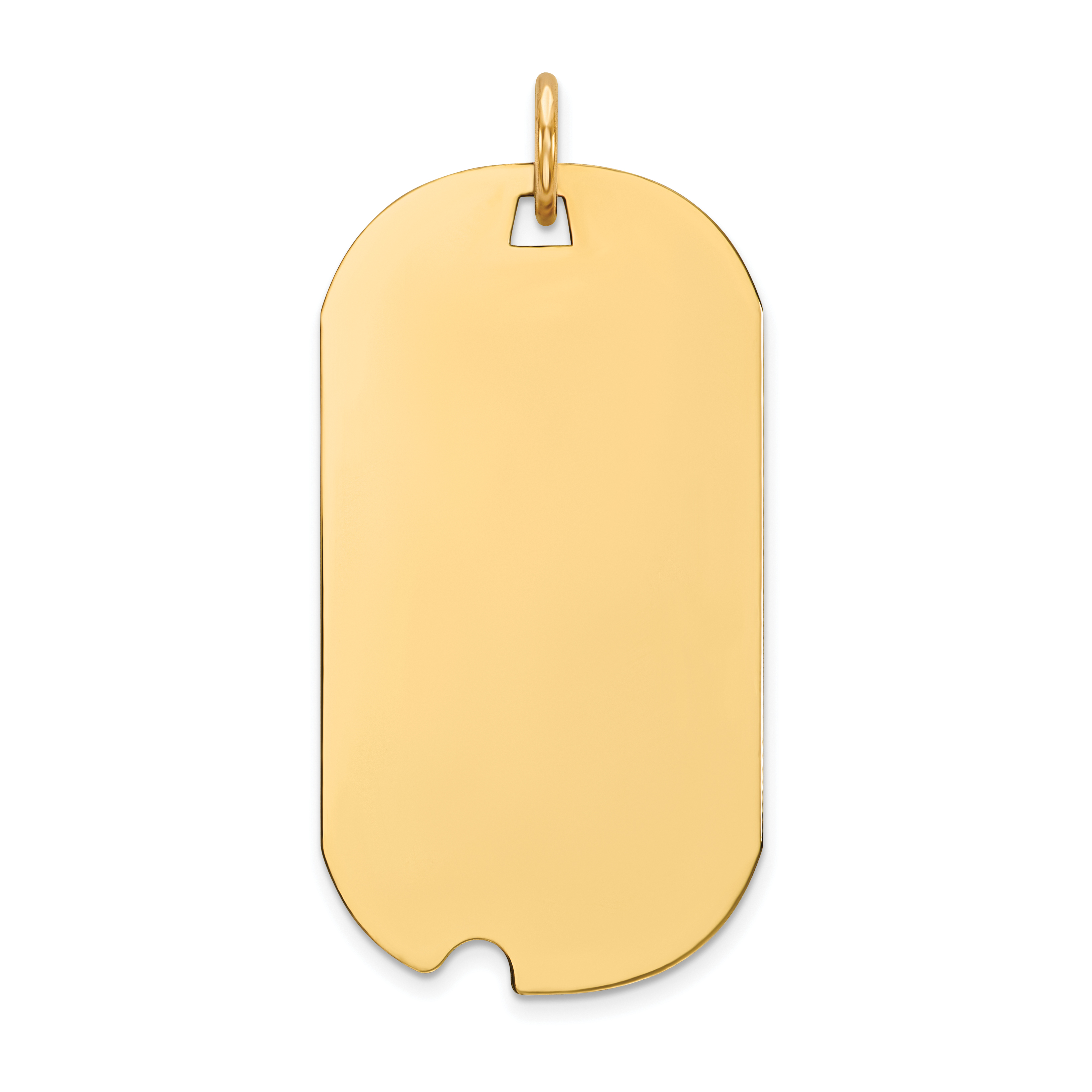 14k Plain .035 Gauge Engravable Dog Tag w/Notch Disc Charm (XM547/35)