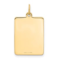 14K Yellow Gold 22x 15mm Rectangle Red Enameled Medical Jewelry Pendant view 4
