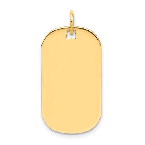 14K Yellow Gold Plain.009 Gauge Engraveable 25x 14mm Dog Tag Disc Charm
