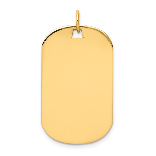 14K Plain .013 Gauge Engraveable 30x18mm Dog Tag Disc Charm