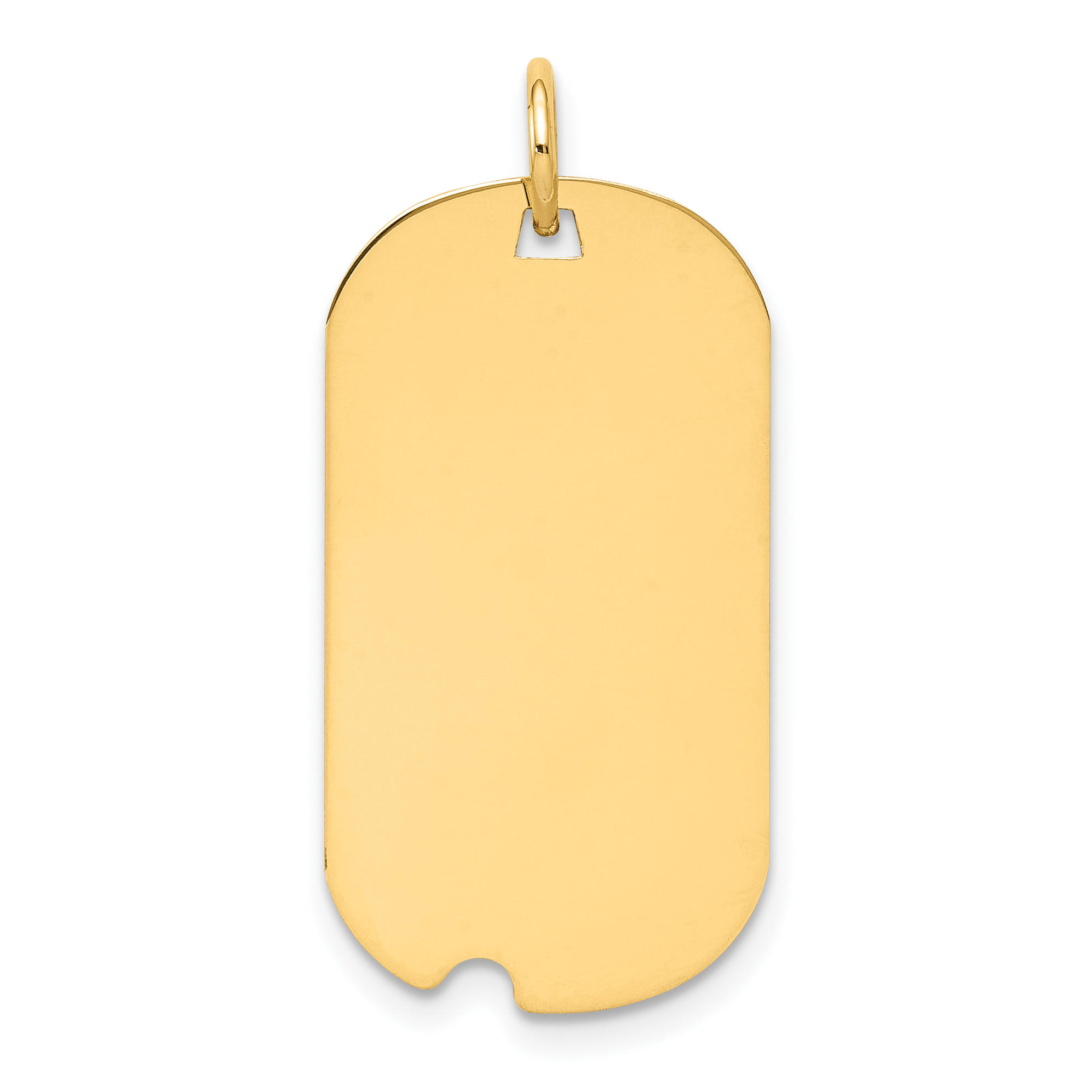 14k Plain .009 Gauge Engraveable Dog Tag w/Notch Disc Charm (XM560/09)