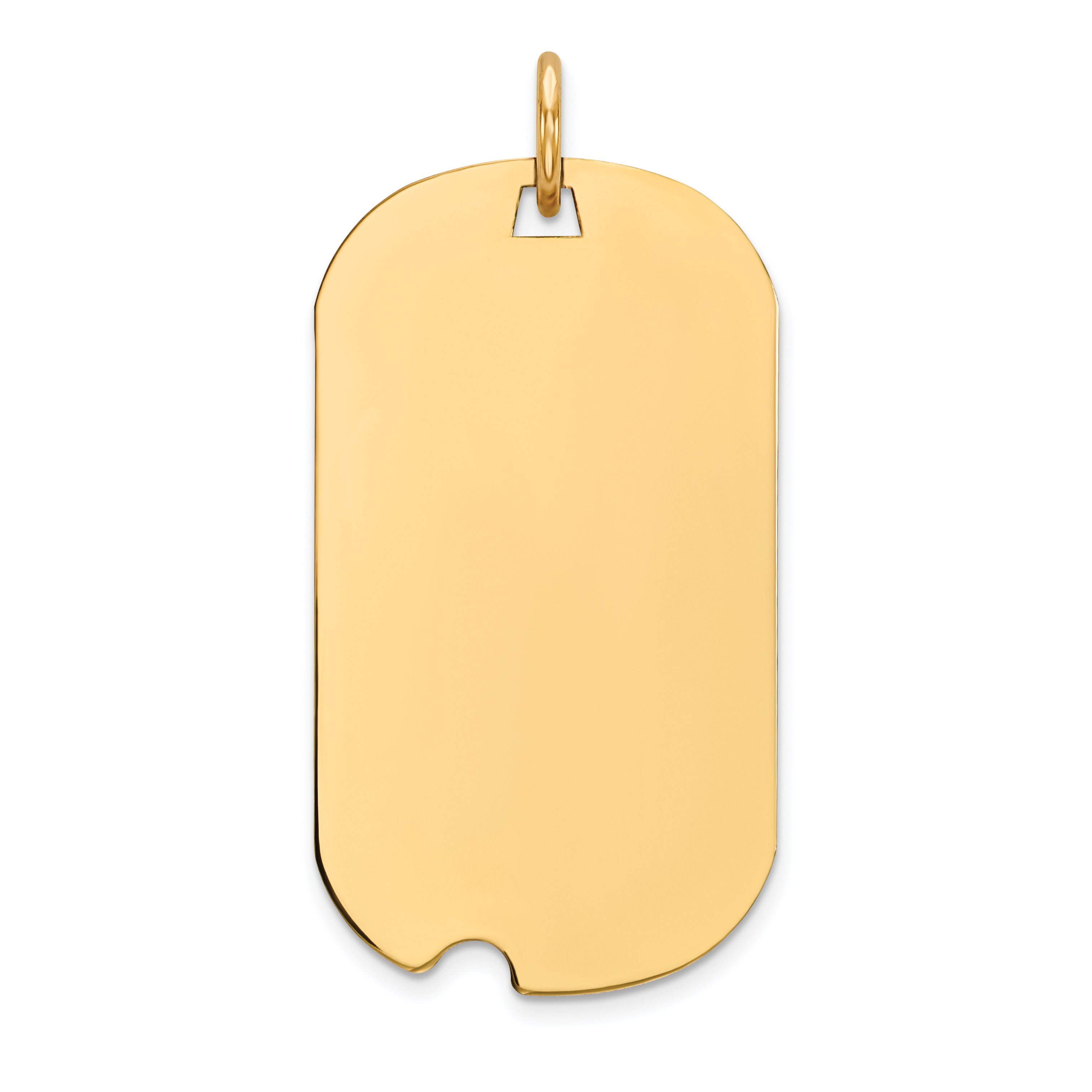 14k Plain .011 Gauge Engraveable Dog Tag w/Notch Disc Charm (XM561/11)