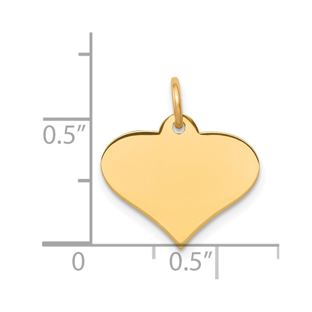 14k Plain .009 Gauge Engraveable Heart Disc Charm (XM566/09)