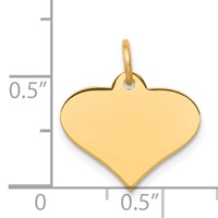 14K Plain .013 Gauge Engraveable Heart 13x16mm Disc Charm view 2