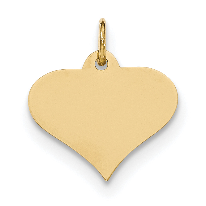 14K Rose Gold .018 Gauge Small Engravable Heart Charm Pendant