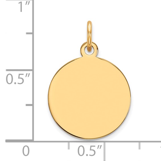 10k Plain .018 Gauge 15x15mm Circular Engravable Disc Charm