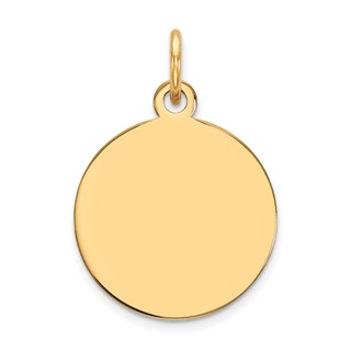 10k Plain .018 Gauge 15x15mm Circular Engravable Disc Charm