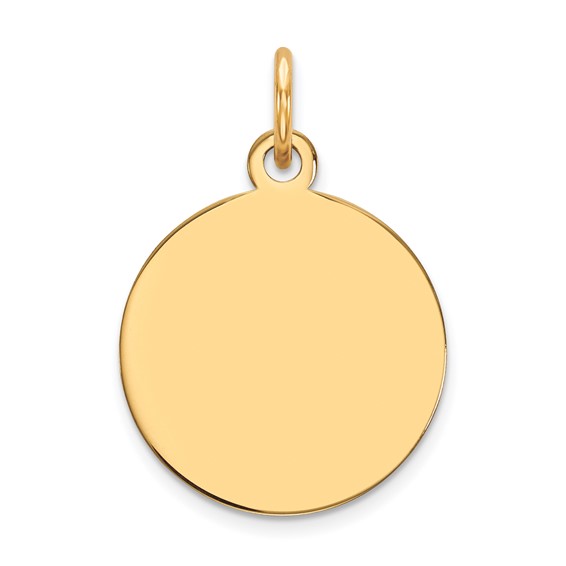 10k Plain .018 Gauge 15x15mm Circular Engravable Disc Charm