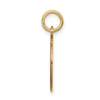 14K Yellow Gold Charm with Black Enamel Edge.027 Gauge Round Engravable 15mm Disc view 2