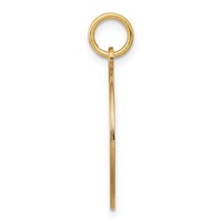 14K Yellow Gold Charm with Black Enamel Edge.027 Gauge Round Engravable 19mm Disc view 2